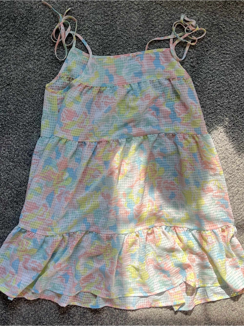 Women’s Pastel Tiered Sundress - Tie Straps